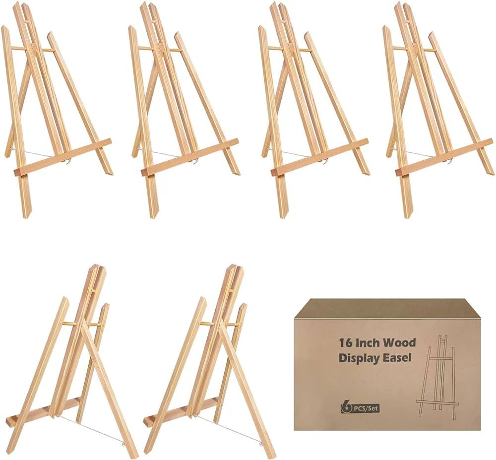 Easel Tabletop Painting Easel 6 Pcs 16"Easels Stand Wooden Easel for Painting Canvases Art Easel ... | Amazon (US)
