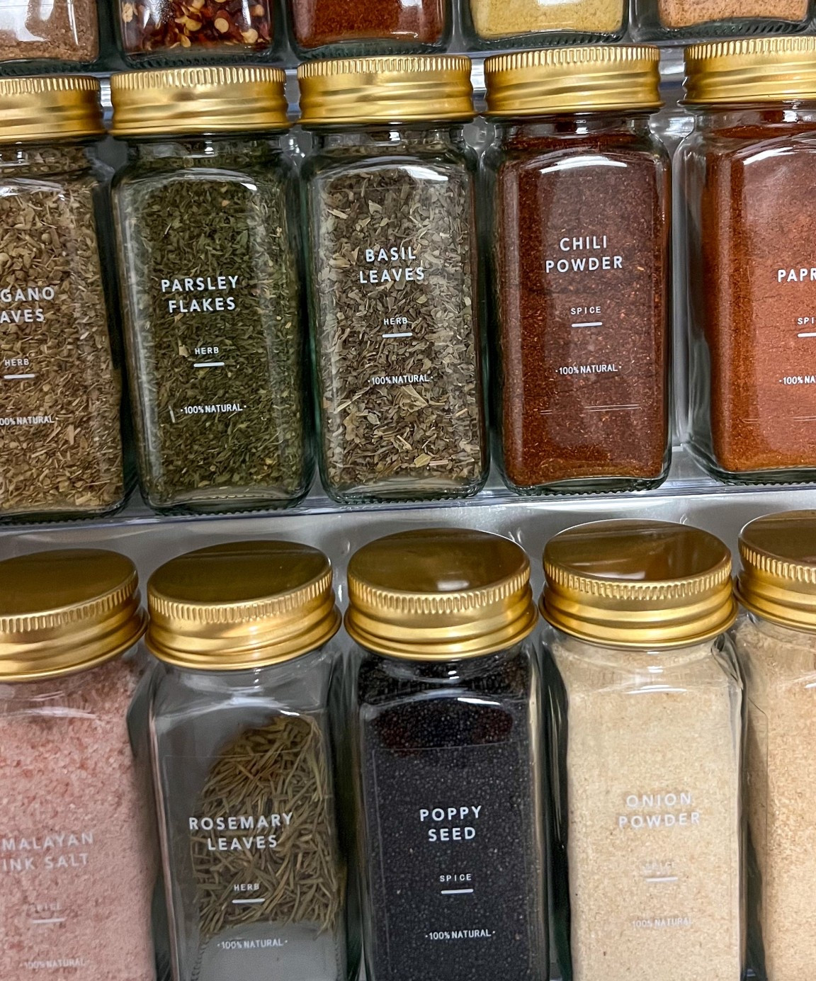 gold spice jars | bulk shopping | kitchen organization | neutral home | aesthetic organizer | labels | cooking | amazon deal | affordable pantry | spice drawer | spice shelf

#LTKFindsUnder50 #LTKHome