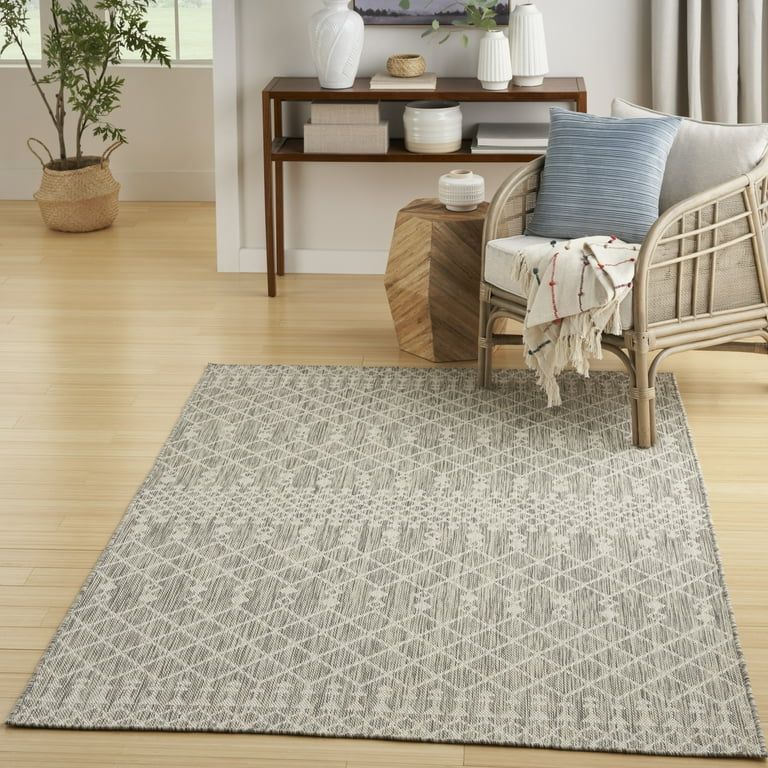 Nourison Positano Indoor/Outdoor Light Grey 7' x 10' Area Rug (7x10) | Walmart (US)