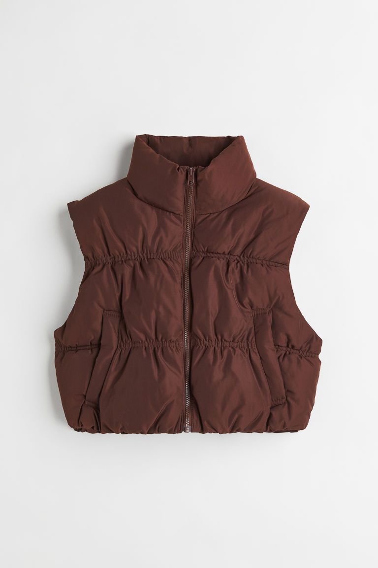 H & M - Puffer Vest - Brown | H&M (US + CA)