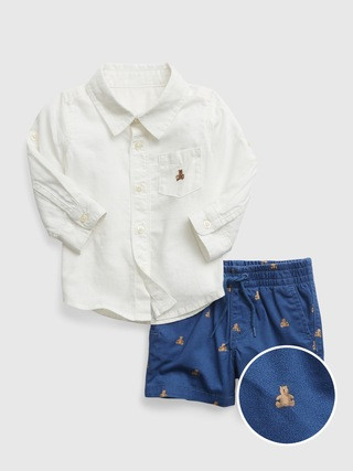 Baby Linen-Cotton Two-Piece Outfit Set | Gap (US)