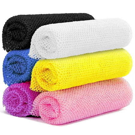 6 Pieces African Bath Sponge Set, Long Exfoliating Net Body Scrubber for Shower, Skin Smoother and Back Scrubber, Great for Daily Use(Pink/Yellow/White/Blue/Black/Purple) | Walmart (US)