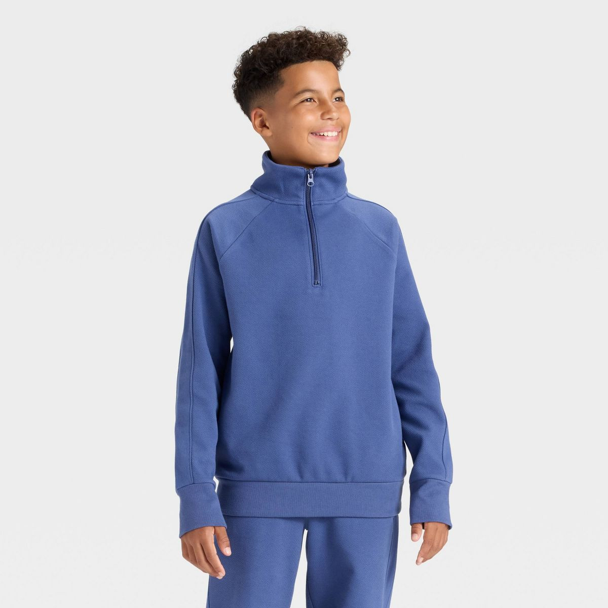 Boys' Textured Knit Quarter Zip Pullover Sweatshirt - art class™ | Target