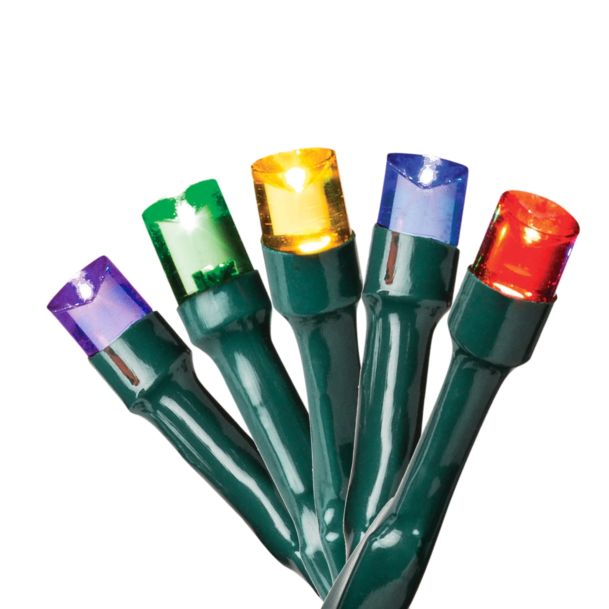 50-Count Battery-Operated 8-Function Multicolor LED Micro Christmas Light, Green Wire, Holiday Ti... | Walmart (US)