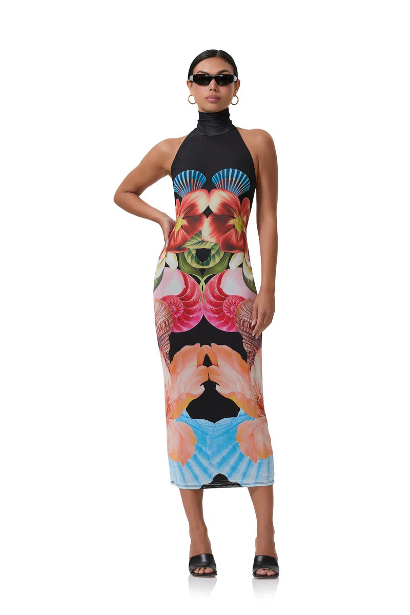 Olimpia Midi Dress - Hibiscus Shell | ShopAFRM