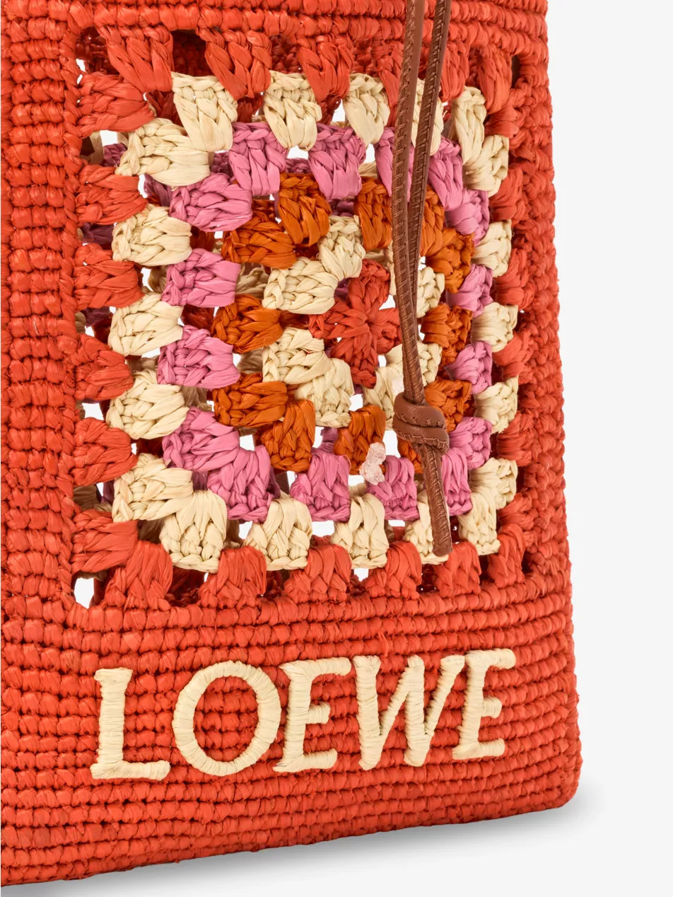 Loewe x Paula's Ibiza Drawstring-Pocket Crochet Raffia Cross-Body Bag | Selfridges
