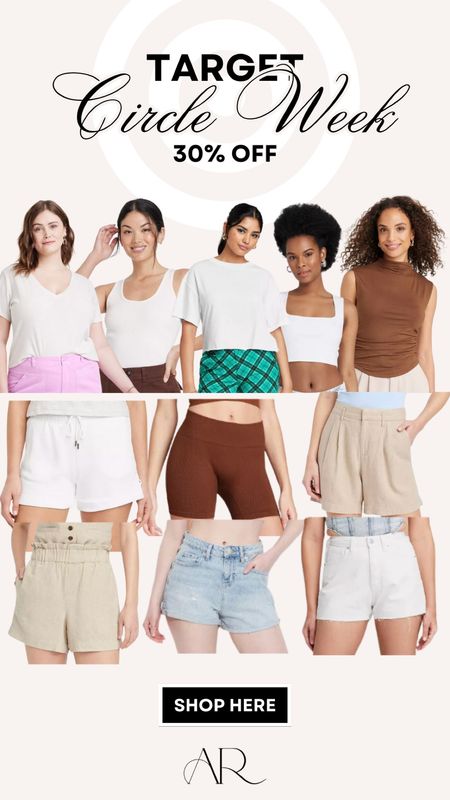 Target circle week - 30% off shirts and shorts!

Neutral fashion, white top, white shorts, Jean shorts, neutral tops

#LTKxTarget #LTKfindsunder50 #LTKstyletip