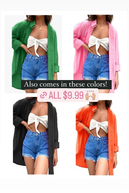Great silky, soft blouse on sale for only $9.99! I have the colorblock pink one 💕 in a size small! So many fun colors and would be great to layer over a swimsuit or tuck into jeans!👖

#LTKsalealert #LTKstyletip #LTKfindsunder50