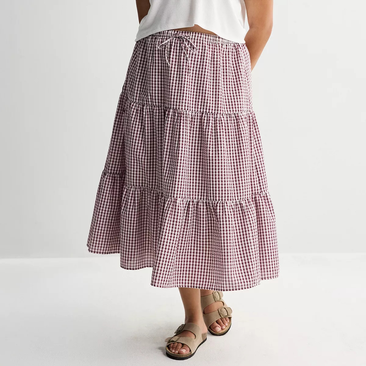 Juniors' Plus Size SO® Tiered Midi Skirt, Women's, Size: 3XL, Blue Ivory Floral | Kohl's