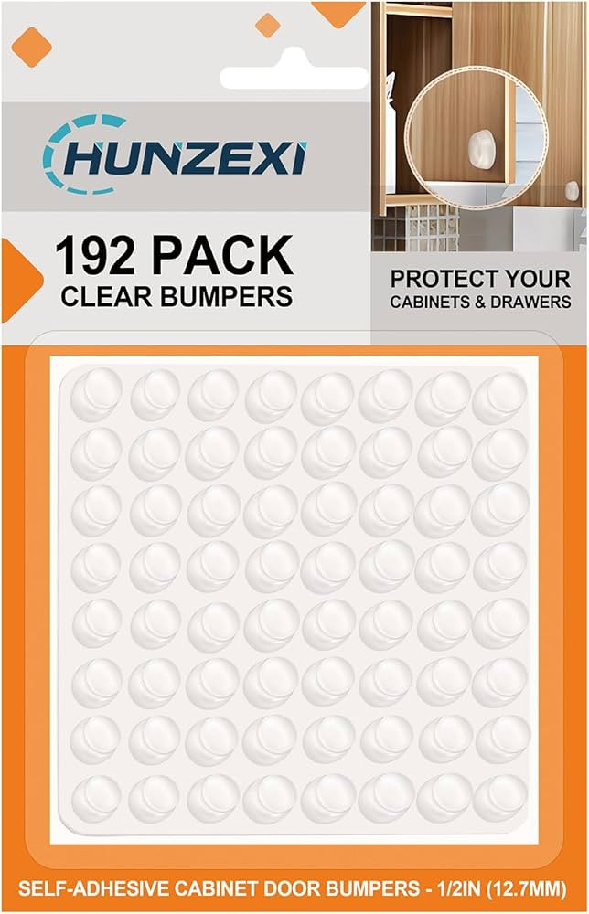 CHUNZEXI 192Pcs Clear Cabinet Bumpers - Rubber Door Stoppers for Cabinets and Drawers | Amazon (US)