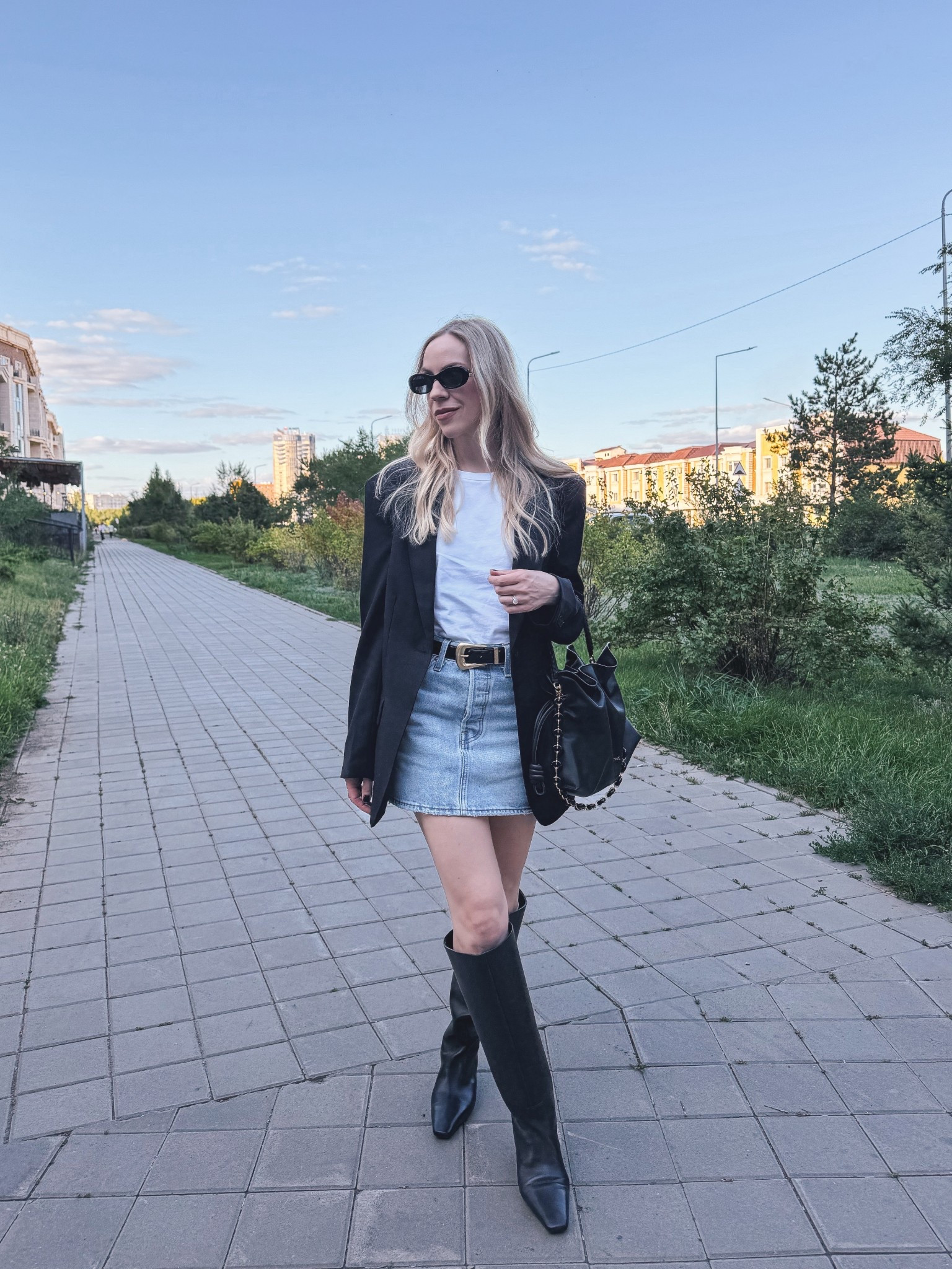 Date night outfit, mini skirt with tall boots, @levi denim mini skirt, Staud Wally boots 

#LTKSeasonal #LTKOver40