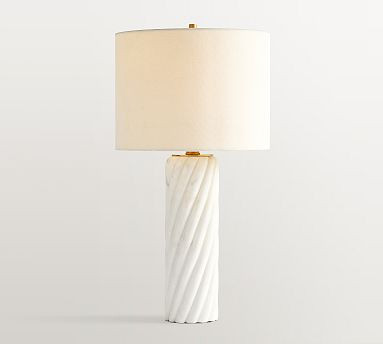 Romy Twisted Marble Table Lamp (17") | Pottery Barn (US)
