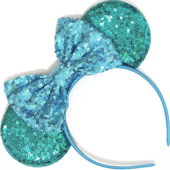 CLGIFT Teal Minnie Mouse Eas, Teal Ears, Teal Minnie Ears, Teal Mickey Ears, Ears (Ocean Blue) | Amazon (US)