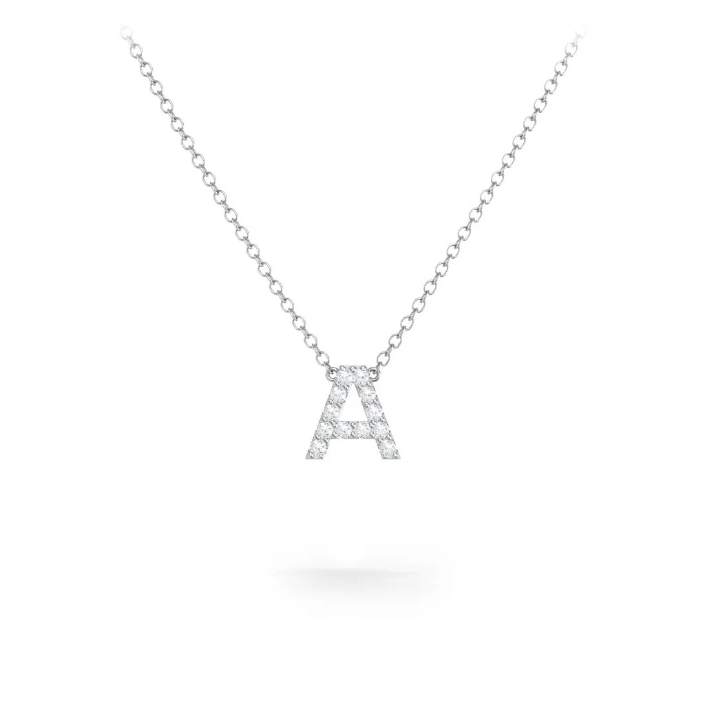 Pavé A Initial Necklace | Jewlr