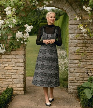 x Jennifer Sumko Schwan Scroll Print Quilting Sqaure Neck Bow Tie Tank Straps A-Line Midi Dress | Dillard's