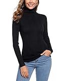 Aibrou Women's Casual Long Sleeve Black Turtleneck Cable Knit Oversized Pullover Sweater Tops | Amazon (US)