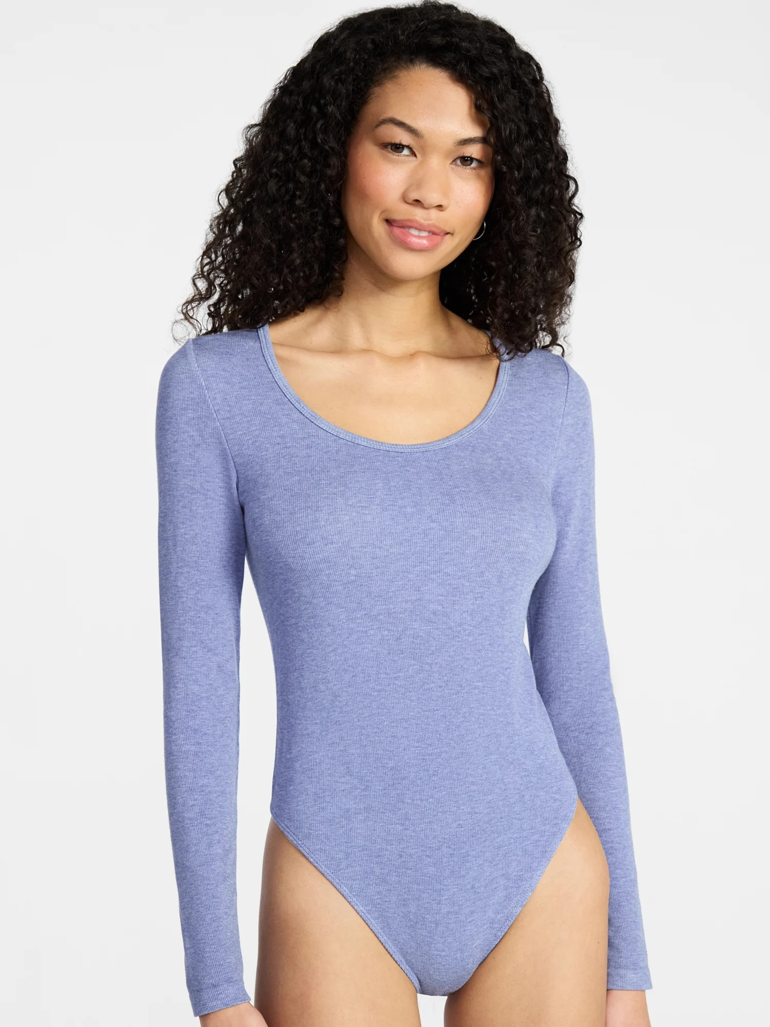 No Boundaries Seamless Scoop Neck Bodysuit with Long Sleeves, Women's XXS-XXL | Walmart (US)