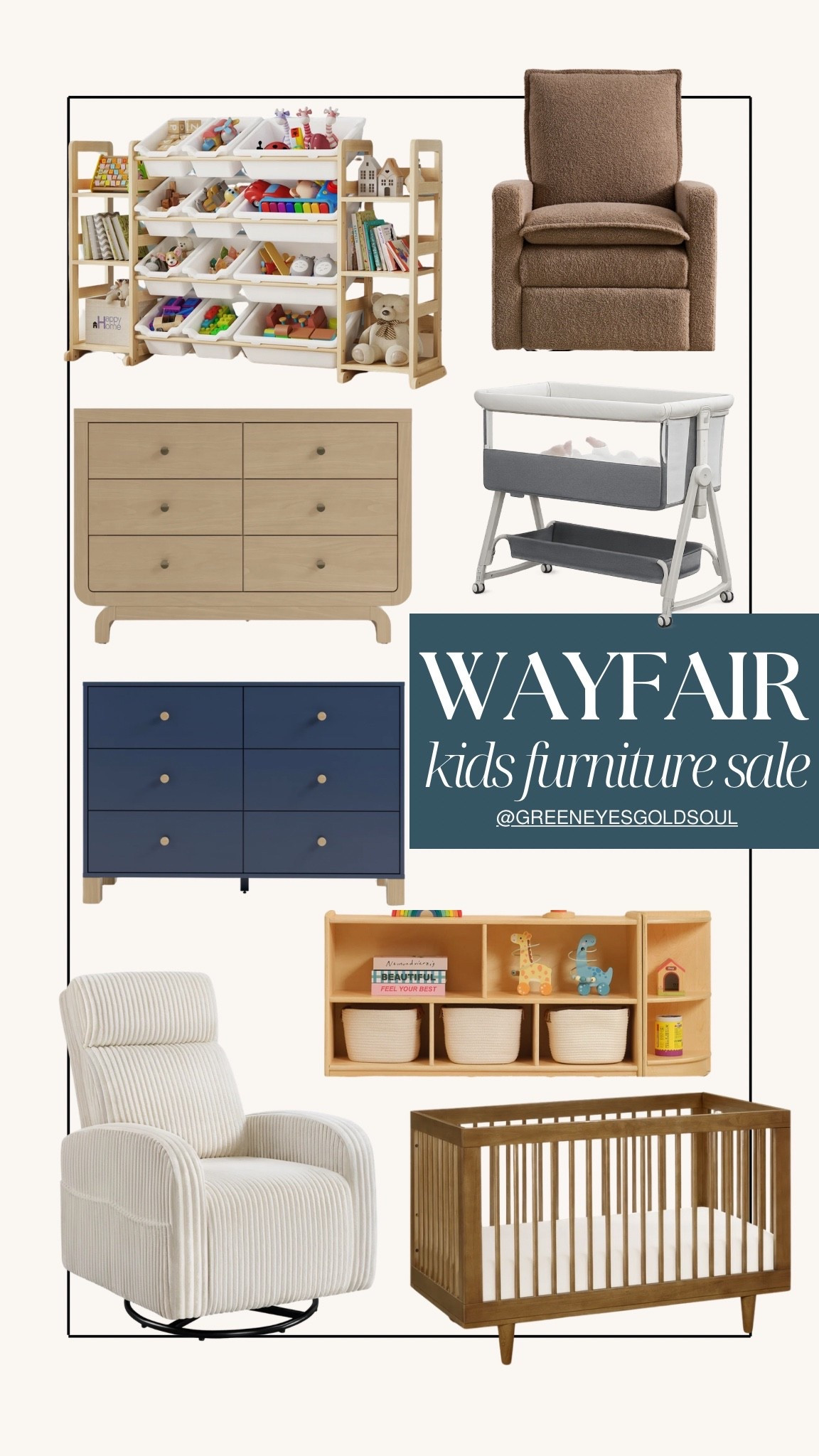 Wayfair kids furniture sale finds are so good right now. I rounded up neutral nursery furniture, kids dressers, toy storage, cribs, bassinets, and cozy nursery gliders that look designer without the designer price tag. Perfect for a nursery refresh, playroom organization, or big kid bedroom update. Shop these Wayfair furniture deals in my LTK.

Wayfair kids furniture sale, Wayfair furniture deals, kids bedroom furniture, nursery furniture, nursery dresser, kids dresser, baby crib, nursery glider, swivel glider chair, bassinet, toy storage organizer, playroom storage, kids bookshelf, neutral nursery decor, kids room ideas, playroom organization, nursery refresh, toddler room furniture, affordable kids furniture, designer look kids furniture

#WayfairFinds #WayfairSale #KidsFurniture #NurseryFurniture #NurseryDecor #KidsRoomIdeas #PlayroomOrganization #ToyStorage #NurseryInspo #LTKHome #LTKFamily #LTKBaby #HomeDeals #AffordableHomeDecor #DesignerLookForLess

#LTKHome #LTKBaby #LTKSaleAlert