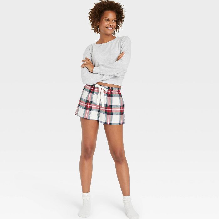 Women's Plaid Flannel Pajama Shorts - Stars Above™ | Target