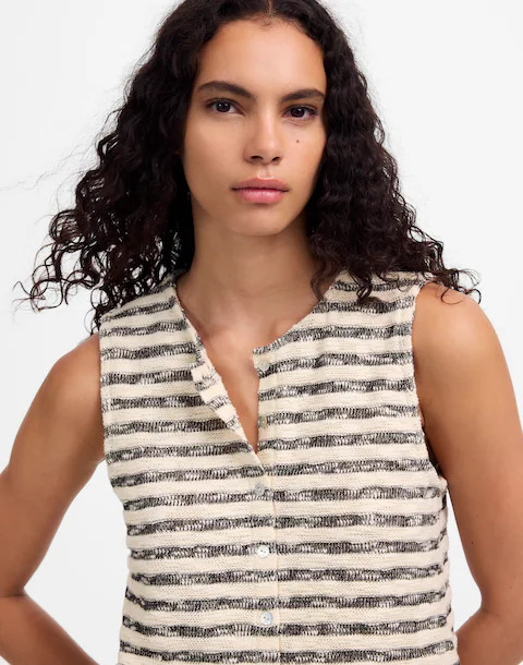 Crewneck Sweater Vest in Stripe | Madewell