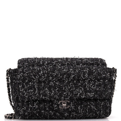 Chanel Classic Single Flap Bag Quilted Tweed Medium | eBay US