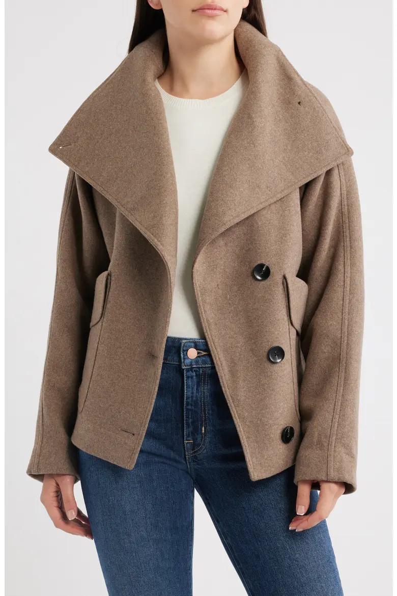 Double Breasted Flannel Coat (Women) | Nordstrom | Nordstrom