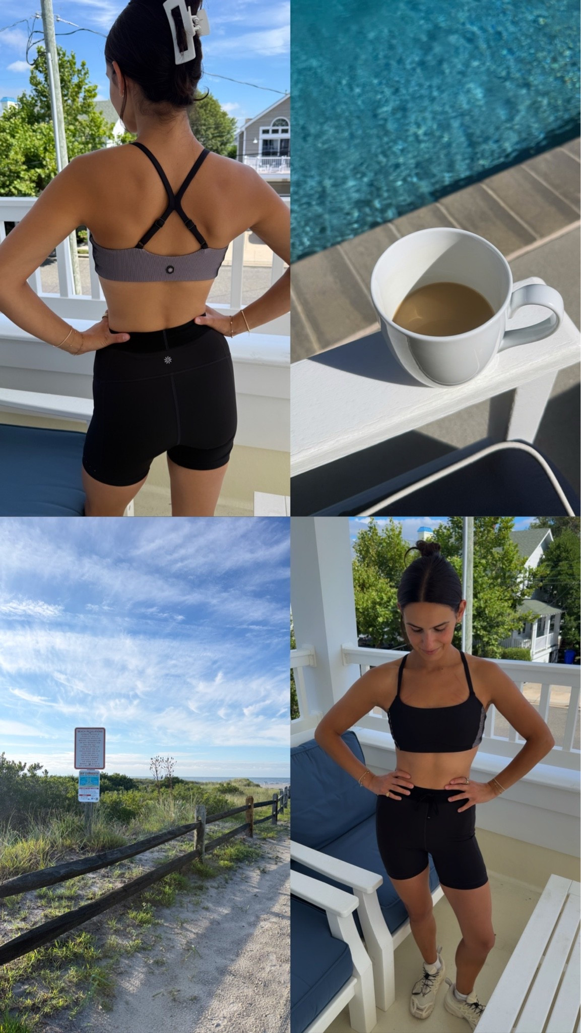 a summer morning in @athleta!! wearing size XS in bra & shorts!  #athletapartner