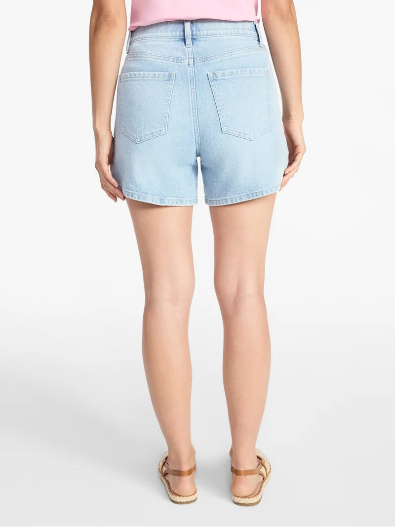 Time and Tru Women's High Rise Denim Shorts, 5" Inseam, Sizes 0-20 | Walmart (US)