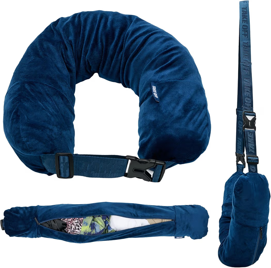 TAKE Off Stuffable Neck Pillow – Customizable Travel Pillow with Storage for Clothes – Soft F... | Amazon (US)