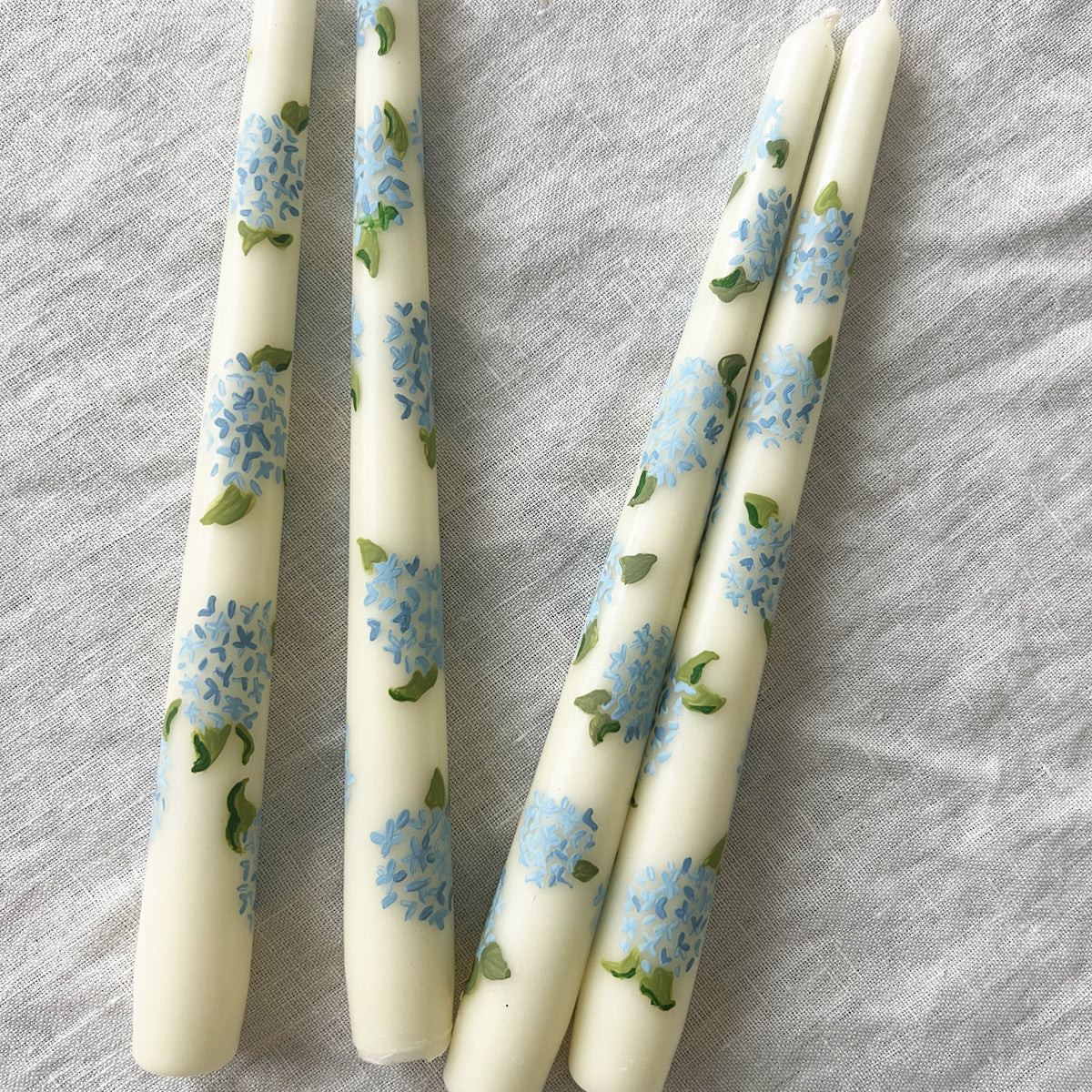 Hand-Painted Candles Hydrangeas | Sweet Pea and Whimsy