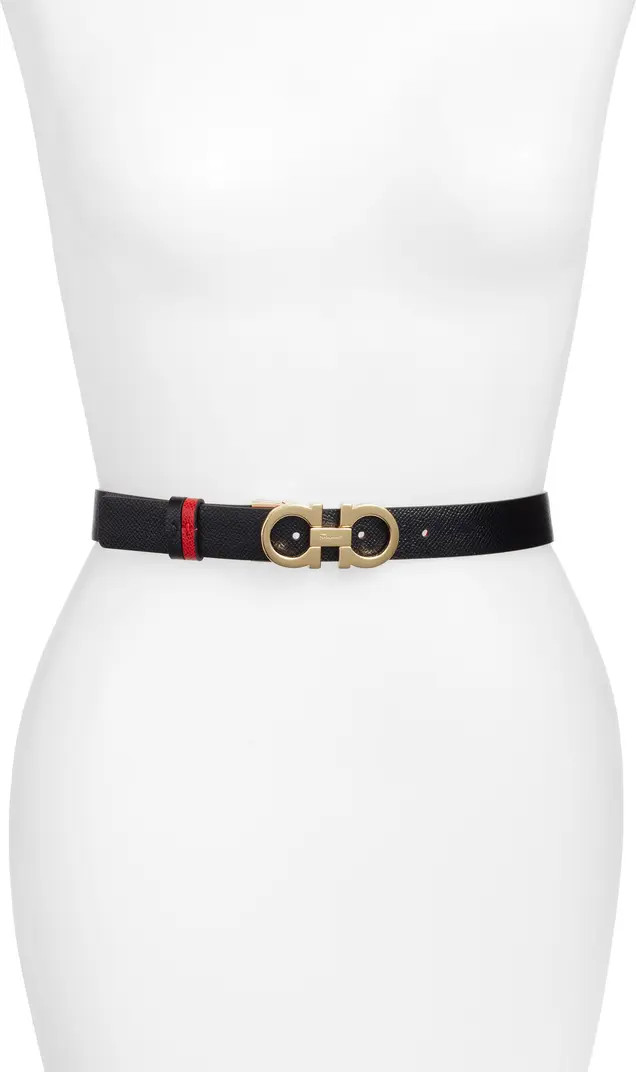Reversible Gancini Calfskin Leather Belt | Nordstrom