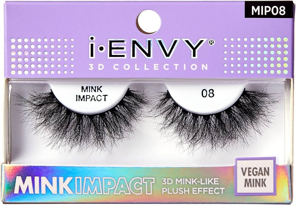i-Envy False Lashes 3D Mink-Like Plush Impact Natural to Dramatic Vegan Eyelashes | Amazon (US)