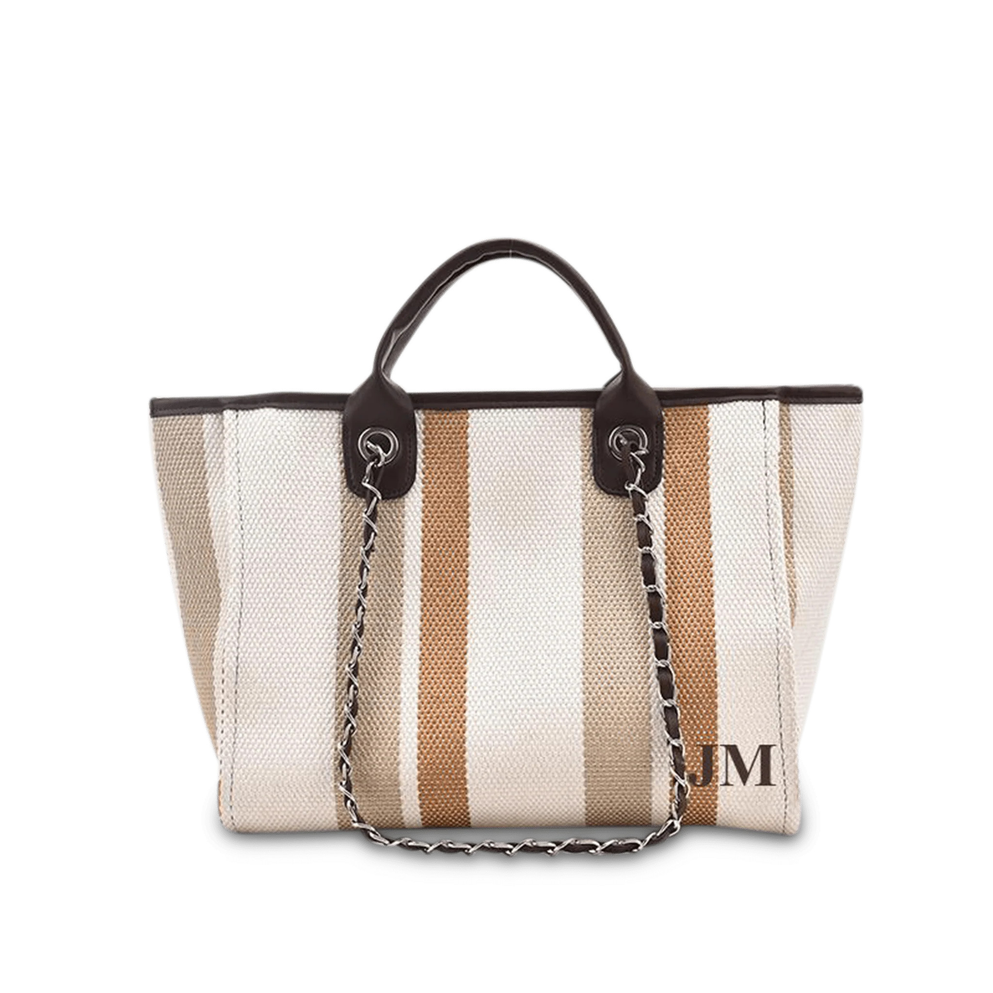 The Lily Canvas Tote - Cocoa Stripe | Lily and Bean