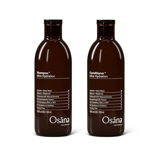 Osana Shampoo + Conditioner Set, Shea Butter & Coconut Oil for Normal-Dry Hair Types, Balance Moisture and add Shine, Jasmine & Rose Water Scent - 11.8oz Each | Amazon (US)
