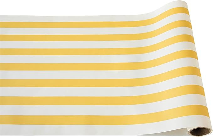 Hester & Cook Disposable Marigold Striped Table Runner - Paper Table Runner Roll for Parties or W... | Amazon (US)