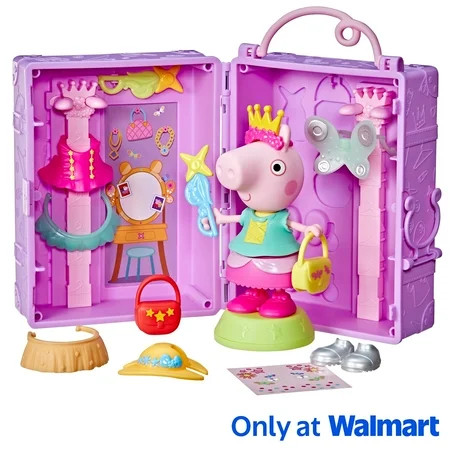 Peppa Pig Toys Peppa's Dress-Up Wardrobe Playset, 6" Figure with 14 Accessories, 3+ | Walmart (US)