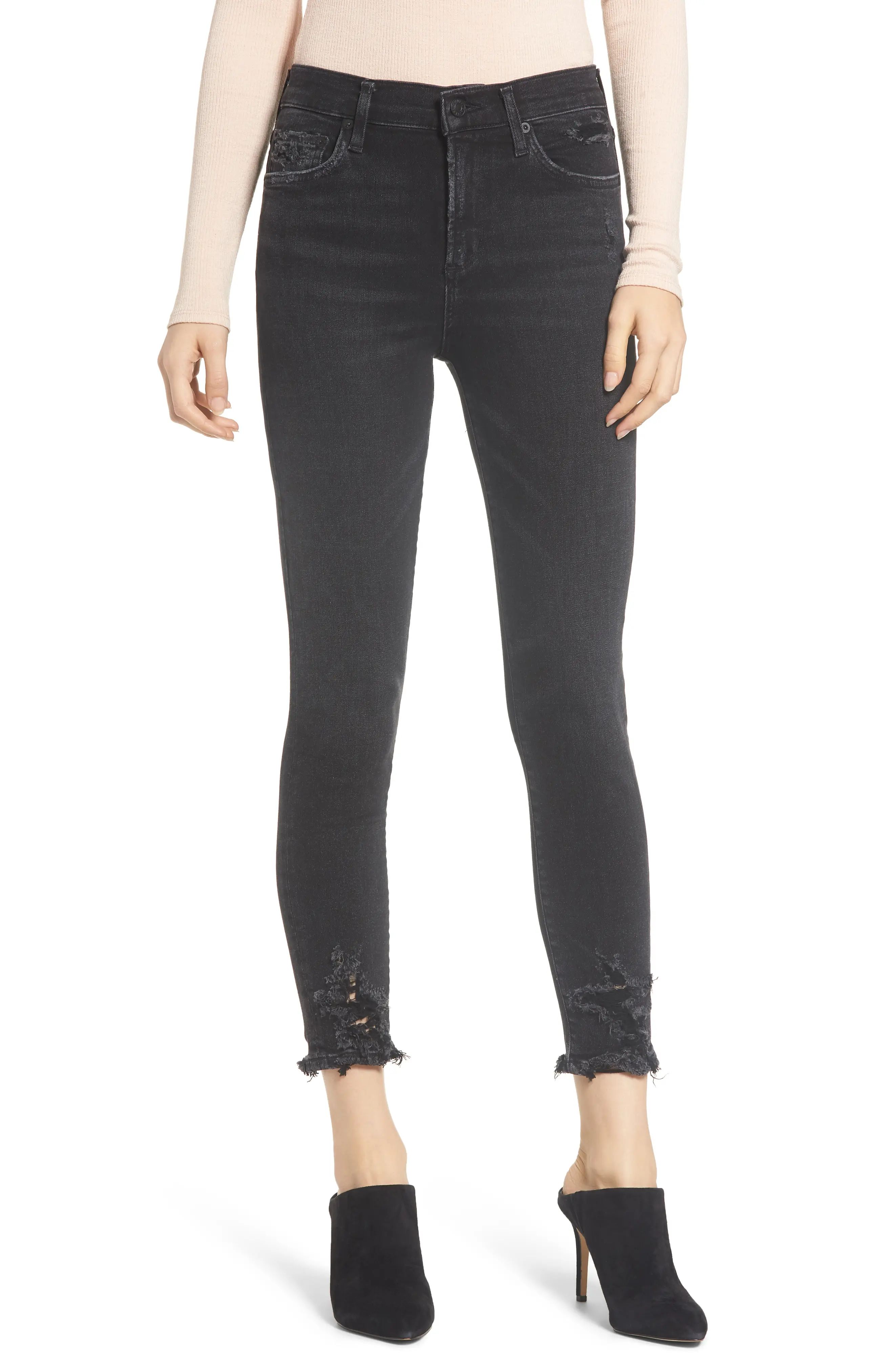 Women's Agolde Sophie Distressed High Waist Crop Skinny Jeans | Nordstrom