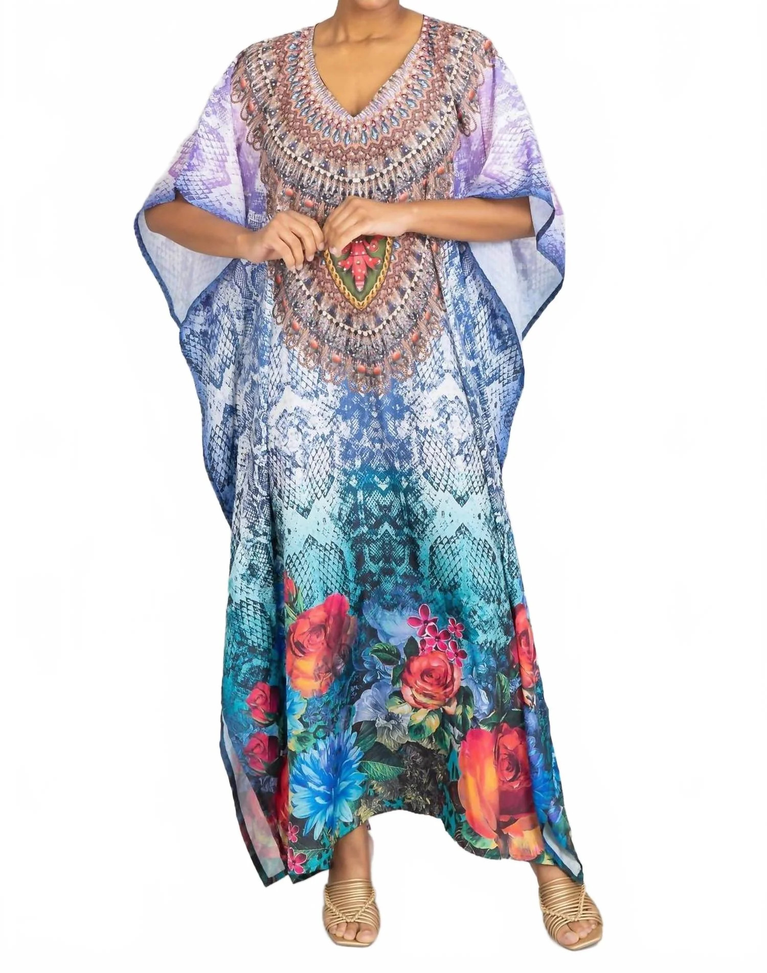 Kaftan Dress In Multi | Shop Simon