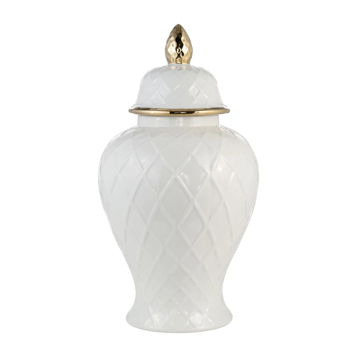 Ellport Stoneware Ceramic Decorative Lidded Jar with Textured Design and Elegant Detailing - 20",... | Wayfair North America