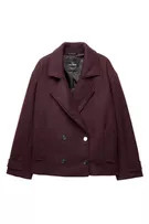 Short felt texture coat | PULL and BEAR UK