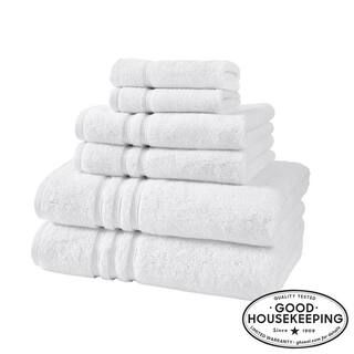 Home Decorators Collection Turkish Cotton Ultra Soft 6-Piece Towel Set in White-NHV-8-0615WH6 - T... | The Home Depot