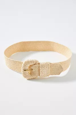 Raffia-Wrapped Stretch Waist Belt | Anthropologie (US)