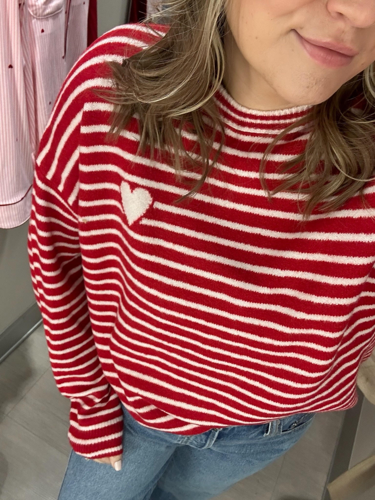 This heart sweatshirt is adorable. I love the stripes on it. It’s Targets Valentine’s Day collection but you could definitely wear this year long!! 

Valentines Day, V-Day, Galentines, Stripes, Pink and red, Heart sweatshirt, Pullover, SavannahK 

#LTKmomlife #LTKSeasonal #LTKootd