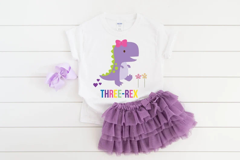 Three Rex Shirt, 3 Rex Dinosaur Birthday Shirt , 3 Rex Birthday Shirt, Girl Dinosaur Birthday Shi... | Etsy (US)