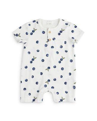 Boys' Cotton Blend Jersey Blueberry Print Henley Romper - Baby | Bloomingdale's (US)