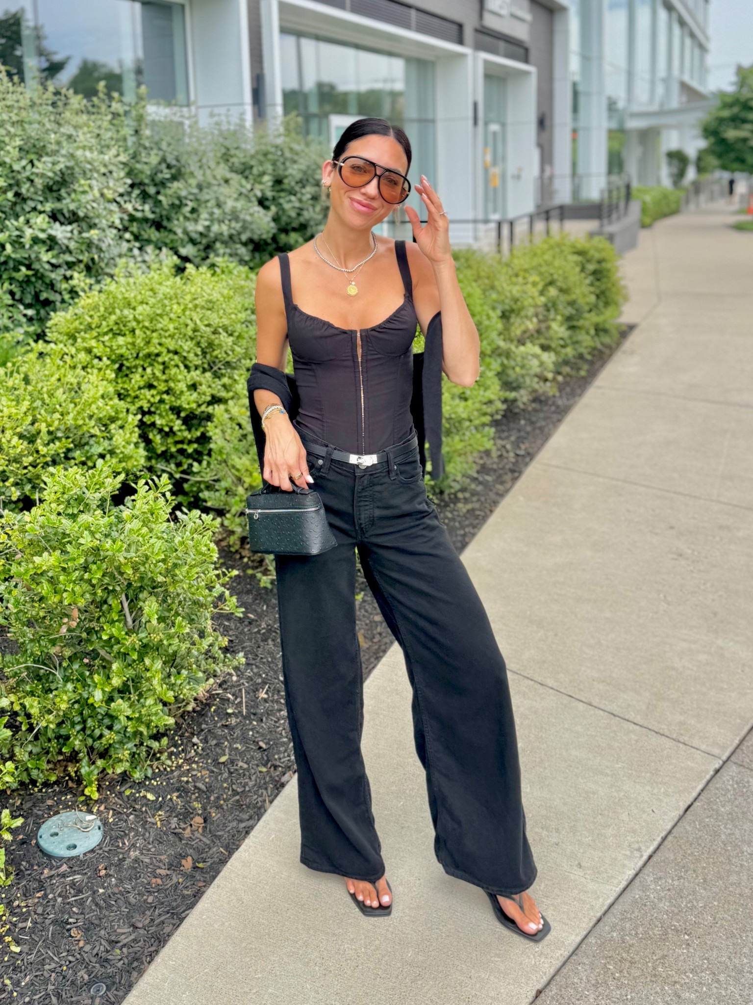 Black baggy jeans, black corset top, kitten heel, amazon sunnies, amazon bag 

Wearing 24 in jeans, run big
Size 2 in corset

#LTKFindsUnder100 #LTKSummerEdit #LTKSaleAlert