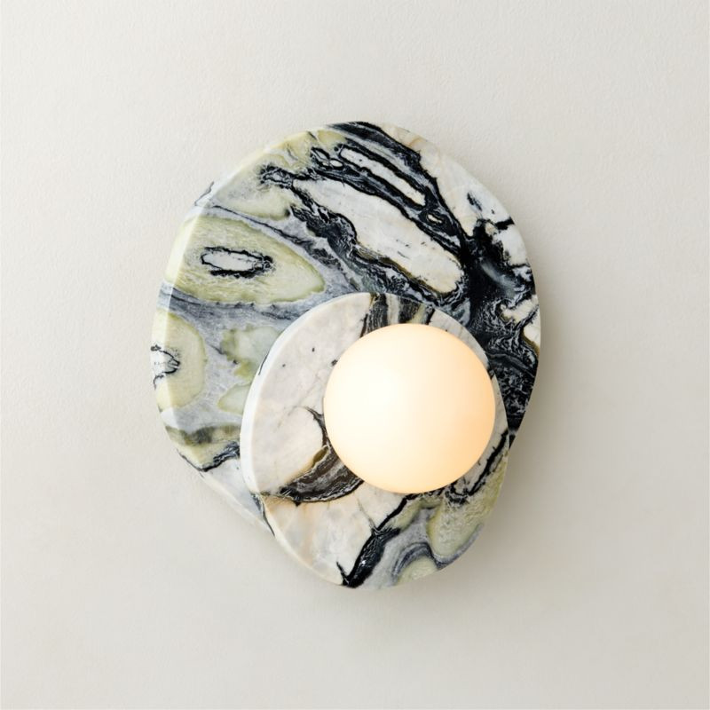 Astr Floral Jade Marble Wall Sconce | CB2