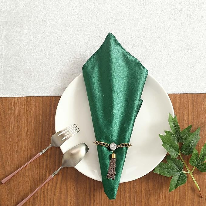 Efavormart 20"x20" Hunter Green Wholesale Premium Seamless Velvet Linen Napkins - 5 PCS | Amazon (US)