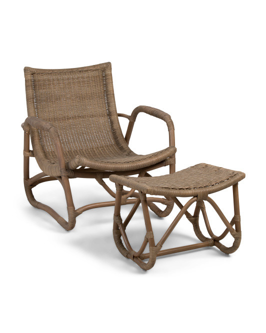 2pc Handmade Bodega Lounge Chair And Ottoman Set | TJ Maxx