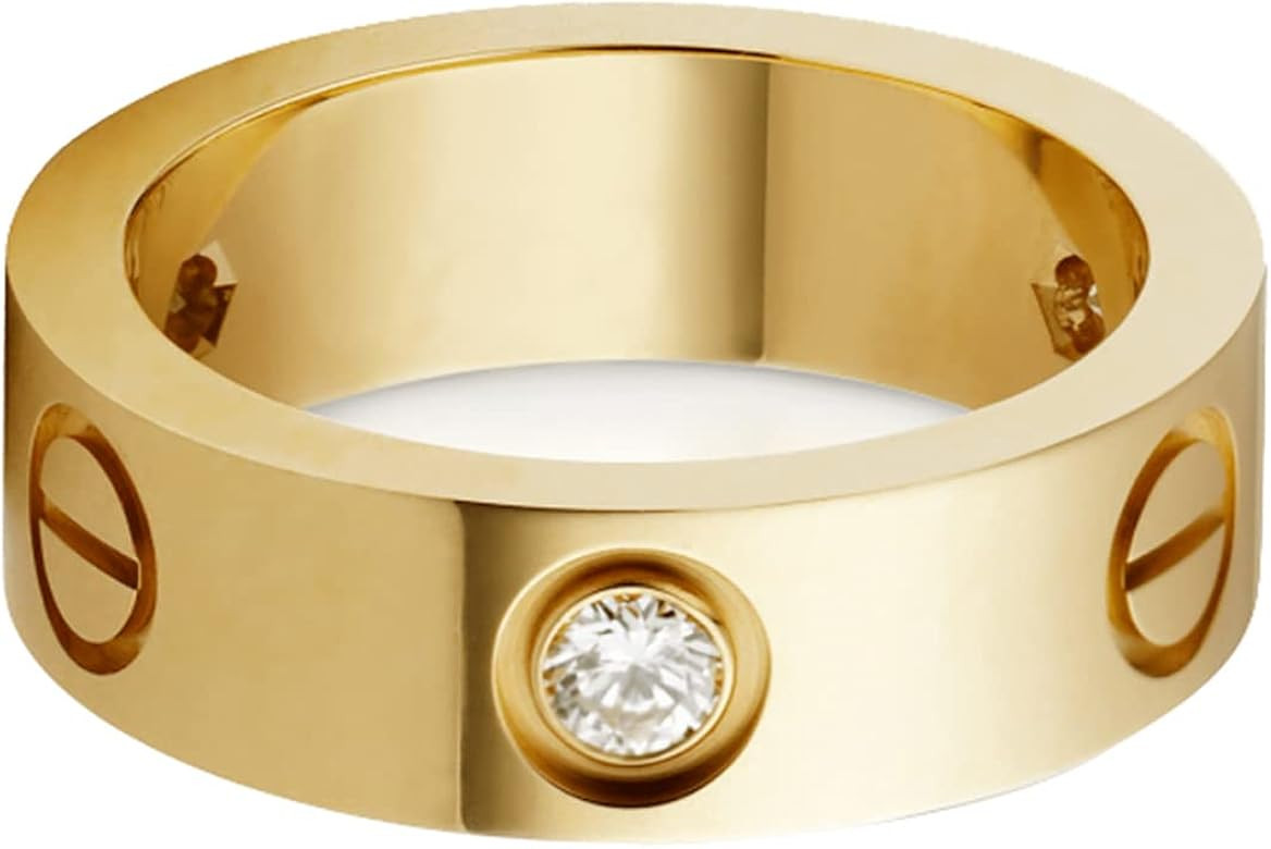 Exweup LOVE Friendship Ring 3 Cubic Zirconia 18K Yellow Gold / White Gold / Rose Gold Filled Ring... | Amazon (US)